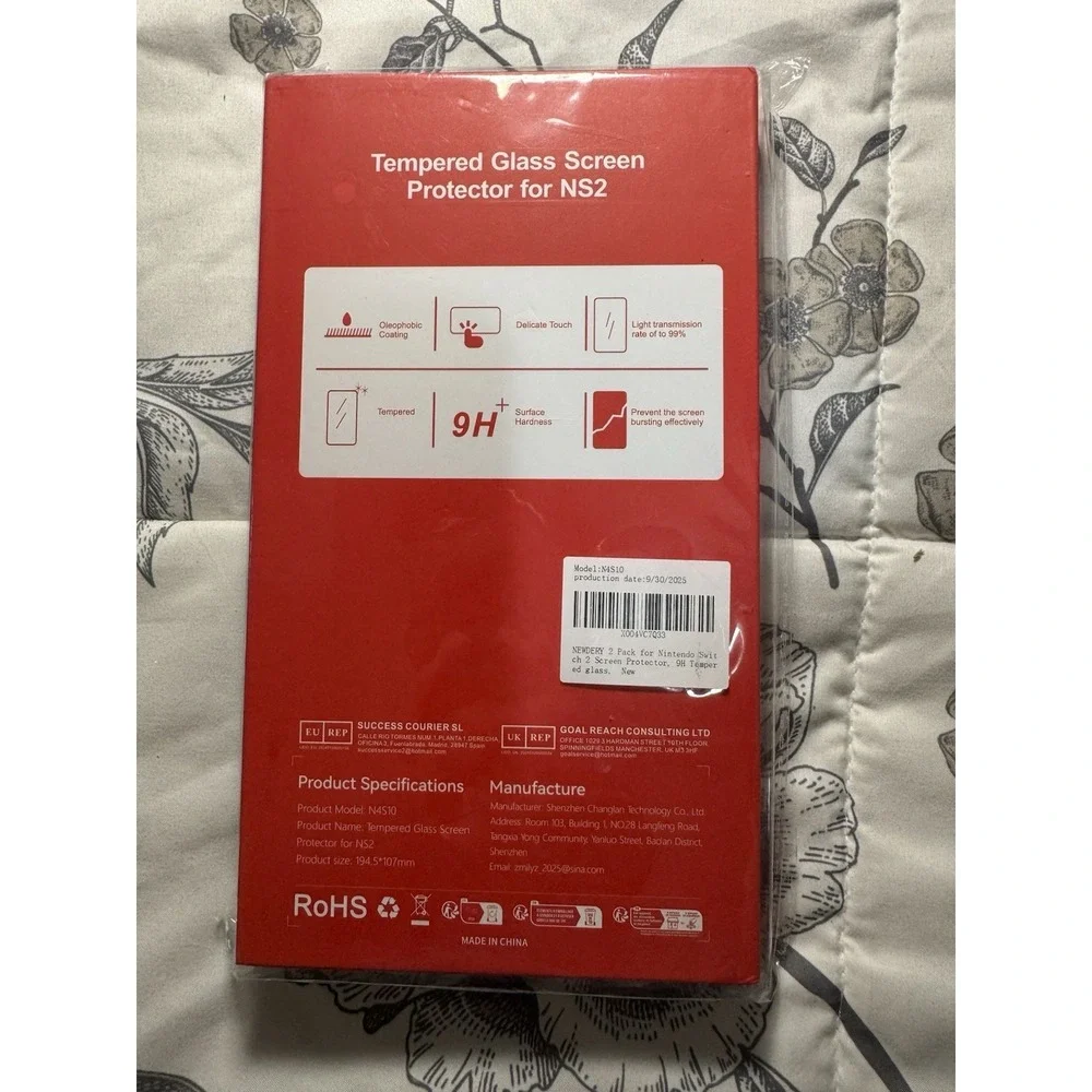 NEW Newdery Nintendo Switch 2 Pack of 2 Tempered Glass Screen Protectors